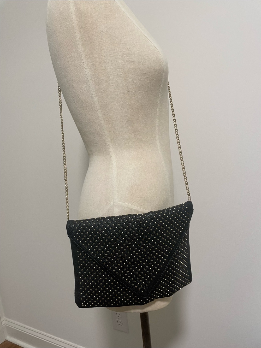 Black Studded Envelope Bag
